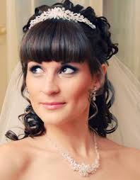 Bridal Hairstyles With Bangs For Long Hiar Witveil Half Up 2013 For Short Hair Indian Half Up Bride Hairstyles With Veil Bridal Hair With Fringe Hairdo Wedding