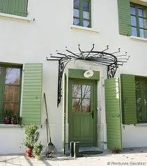 Volets Vert Olive Facade Maison Volets Verts Maison Exterieure