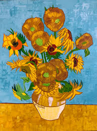 Find a print of this oil on canvas painting. Ä¯vairovÄ— Uz Jos RibÅ³ Iki Vincent Van Gogh Sunflowers Yenanchen Com