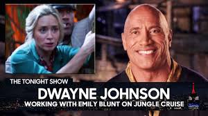 Cameras have finished rolling on disney's jungle cruise movie, and dwayne johnson and emily blunt have shared another adorable video to mark the occasion. Dwayne Johnson Compares Emily Blunt To Indiana Jones In Their Film Jungle Cruise The Tonight Show Youtube