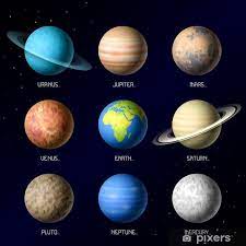 En la imagen podemos ver la comparación entre los colores de los planetas del sistema solar y el hd 189733b, un exoplaneta que, según acaban de confirmar los astrónomos, es de un color azul muy parecido al de la tierra. Fotomural Los Planetas Del Sistema Solar Pixers Vivimos Para Cambiar Solar System Planets Solar System Solar System Canvas
