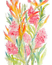 Tropical Flowers Watercolor Laminas De Flores Flores Thing 1