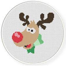 Super cute.fun part of christmas decor! Charts Club Members Only Rudolph Cross Stitch Pattern Daily Cross Stitch