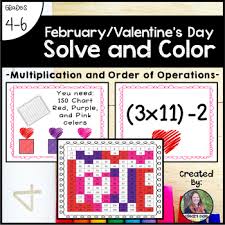 Valentines Day Solve Color Multiplication And Order Of