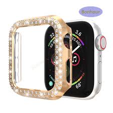 What's the best screen protector for the apple watch? 5 Pack Frame Protector Case Compatible With Apple Watch Series 4 40mm Double Row Glitter Rhinestones Bling Crystal Diamonds Look Protective Frame Case Cover Bonheur