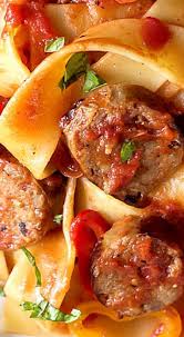 Tomato Pappardelle Pasta With Italian Sausage Peppers Easy Dinner Recipe Pasta Recipes Pappardelle Pasta Italian Sausage Pasta