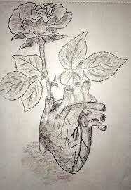 .and since i really good at drawing heart i decided to draw a heart but it look so simply so i drew a flower with it and it came out pretty good!!xd. Pin By Barbara Hauenstein On Heart In 2021 Drawings Humanoid Sketch Art