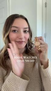 Fossil Silver Watch with Green