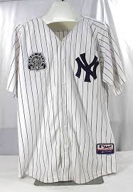 Black And White Pinstripe Baseball Jersey New York Yankees Derek Jeter 2 White Pinstripes Majestic 52 Stitched Dj3k Patch Majestic Newyorkyankees New York Yankees Derek Jeter Jersey Shirt