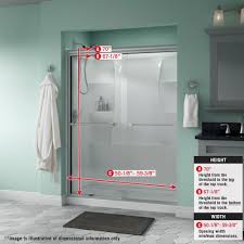 Framed shower doors cost less but have a limited range of motion and require more maintenance and cleaning. Delta Sd3172269 Windemere 60 Wide Sliding Semi Frameless Shower Door Chrome Overstock 29568841