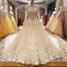 Ls5709 Long Sleeve Wedding Dresses Online Cheap Round Neck Wedding Dresses Made In Thailand Ball Gowns Wedding Wedding Dresses 2017 Lace Ball Gowns