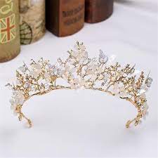 Pink Floral Headband Gold Bridal Crown Floral Wedding Crown Butterfly Wedding Hair Accessories Gold Crystal Bridal Tiaras Gold Bridal Tiaras Gold Wedding Tiara