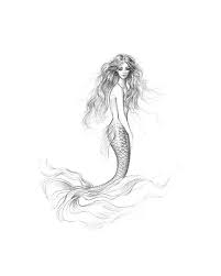 Black And White Mermaid 8x10 Inch Print Mermaid S Wish Unframed Graphite Pencil Drawing Black And White Mermaid Art In 2020 Pencil Drawings Mermaid Art Drawings