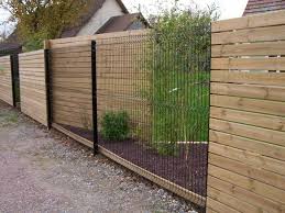 Cloture Et Grillage Cloture Bois Metal Design Cloture Bois Cloture Maison Cloture Jardin Bois