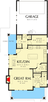 Plan 69518am Narrow Home Plan With Rear Garage In 2020 Narrow House Plans Narrow Lot House Plans House Plans