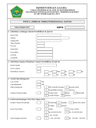 Format raport tpq taman pendidikan al quran pontren cute766. Kementerian Agama Profil Lembaga Taman Pendidikan Al Qur An Pdf