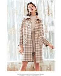 ao khoac len kẻ sọc nữ nước hoa bong mua thu đong 2019 mặc ao mới phien bản han quốc của ve ao trong phần dai của ao khoac len sừng kh