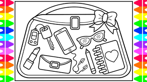 Free printable coloring pages for girls with a stylish purse, coin. How To Draw A Purse For Kids Purse Drawing For Kids Purse Coloring Pages For Kids Youtube