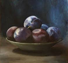 Black And White Still Life Oil Painting Original Oil Painting Plums Still Life Art Kitchen Art Still Life Art Art Painting Oil Oil Painting Frames