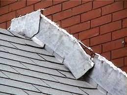 Once the aluminum begins to leak, the slates would have to be torn off to replace the flashing. From The Roof Down And Skin Deep What When To Repair Flashing