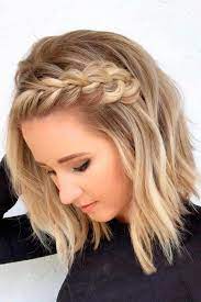 Medium Length Hairstyles With Side Braid Blondehair Braidedhairstyles Love Medium Layered Hai Medium Layered Haircuts Hair Styles Medium Length Hair Styles