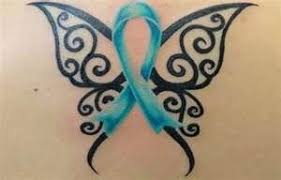 Cancer ribbon tattoos are worn by survivors, patients and those who have lost someone to the disease. Butterfly Ribbon Tattoo Cancer Ribbon Tattoos Ribbon Tattoos Cancer Tattoos