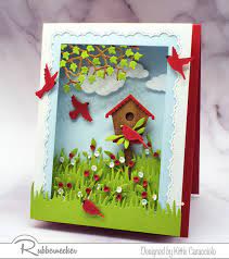 Crafts can take such a long. How To Make A Shadow Box Greeting Card Fit For The Birds Kittie Kraft
