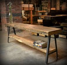 Salvaged Wood And Recycled Iron A Frame Benches Rustic Side Table Timber Shelves Home Decor