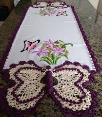 Caminho De Mesa De Tecido Com Barrado De Croche Caminho De Mesa De Borboleta No Elo7 Leila Croche E Pintura D9716c Panos De Cozinha De Croche Caminho De Mesa De Croche Bicos De Croche Simples