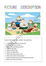 Picture composition picture for students to write about. Family Picnic Esl Worksheet By Sarahkay