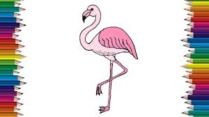 Let's draw a spotted hyena! How To Draw A Flamingo Step By Step Bird Drawing Easy