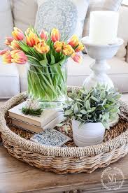 Create An Easy Spring Vignette Stonegable Spring Decor Decorating Coffee Tables Table Decorations