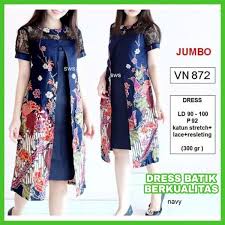 Satu lagi model dress yang bisa anda coba adalah dress kombinasi batik dan brokat. Jual Dress Batik Bigsize Dress Batik Modern Wanita Jumbo Terbaru Vera Di Lapak Sukses Jaya Utama Bukalapak