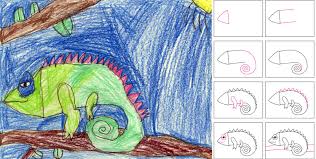 Maybe you would like to learn more about one of these? How To Draw A Chameleon Art Projects For Kids Chameleon Art Homeschool Art Art Lessons Elementary