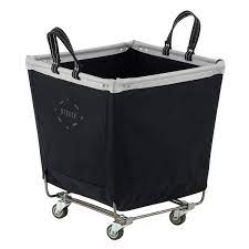 Rolling wheel for easy transportation: Steele Canvas Black Laundry Cart The Container Store