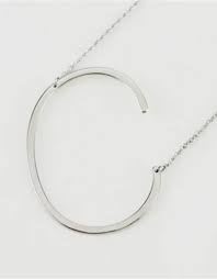 C Sideways Initial Necklace Heart And Home
