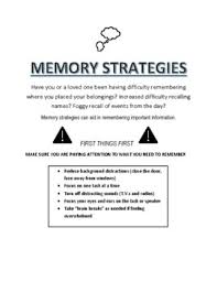 Strategies to improve attention skills following traumatic brain injury we are all equipped with a very complex and dynamic system of attention. Memory Strategy Worksheets Teaching Resources Tpt