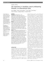 Pdf Life Expectancy In Hereditary Cancer Predisposing Diseases An Observational Study