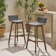 Check spelling or type a new query. George Oliver Oxendine Outdoor Acacia Wood And Wicker 30 7 Patio Bar Stool Reviews Wayfair