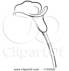 Black And White Lily Clipart Http Images Clipartof Com Small 1155932 Clipart Of A Black And White Calla Lily Flower Royalty Free Vector Illustr Calla Lily Tattoos Lily Tattoo Easter Lily
