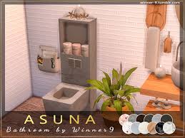 This cerulean blue is a refreshing color that can be balanced out with neutral features, such as the white and gray shades in the cabinetry, rug and sink. Winner9 S Asuna Bathroom