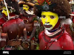 Papua New Guinea, Western Highlands, Mount Hagen, Sing Sing Annual Cultural  Show promoting ancient cultures against the threats Stock Photo