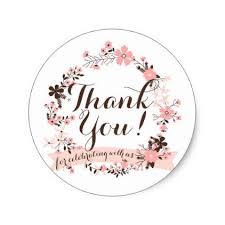 A free, customizable thank you card template in word. Pink And Brown Floral Wreath Thank You Sticker Zazzle Com Kartu Nama Kartu Nama Bisnis Kartu Bunga