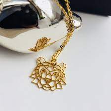 Custom Tiger Necklace Gold Tiger Pendant Geometric Origami Etsy