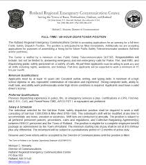 Here's what you should discuss: Rutland Regional Emergency Communication Center Job Posting Public Safety Telecommunicator Dispatcher Full Time The Rutland Regional Emergency Communications Center Is Accepting Applications For An Opening For A Full Time Public Safety Dispatch