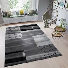 Livingroom Rug With Modern Design And Hand Carved Contours Mottle Grey Black F9088