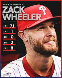 Zack Wheeler: dominant 🔥 Wheeler held a no-hit bid through 7.1 shutout  innings