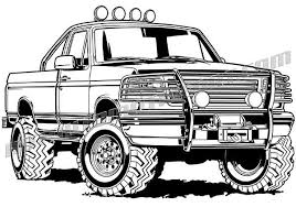 Ford F 150 Black Line Illustration Classic Trucks Vintage Classic Trucks Cars Coloring Pages