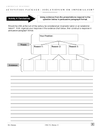 American Isolationism Imperialism 1890s 1900 History Worksheets American History Activities History Activities