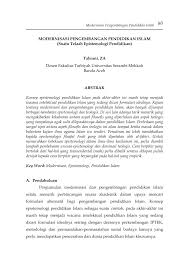 Pdf Modernisasi Pengembangan Pendidikan Islam Suatu Telaah Epistemologi Pendidikan